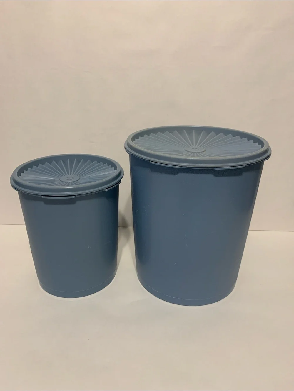 Vintage Tupperware Canisters Country Blue Sevalier with Lids 2 Food Storage Rare